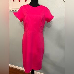 J. Crew Vibrant Pink Midi Dress